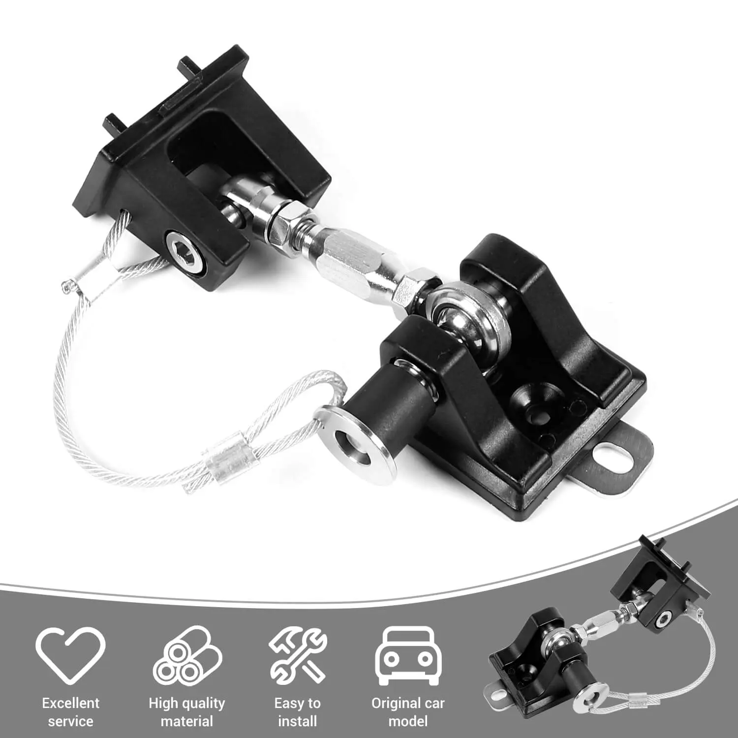 For 1997-2006 Jeep Wrangler TJ Stainless Steel Locking Hood Latch Catch Cover Kit (2 pcs) - Image 7