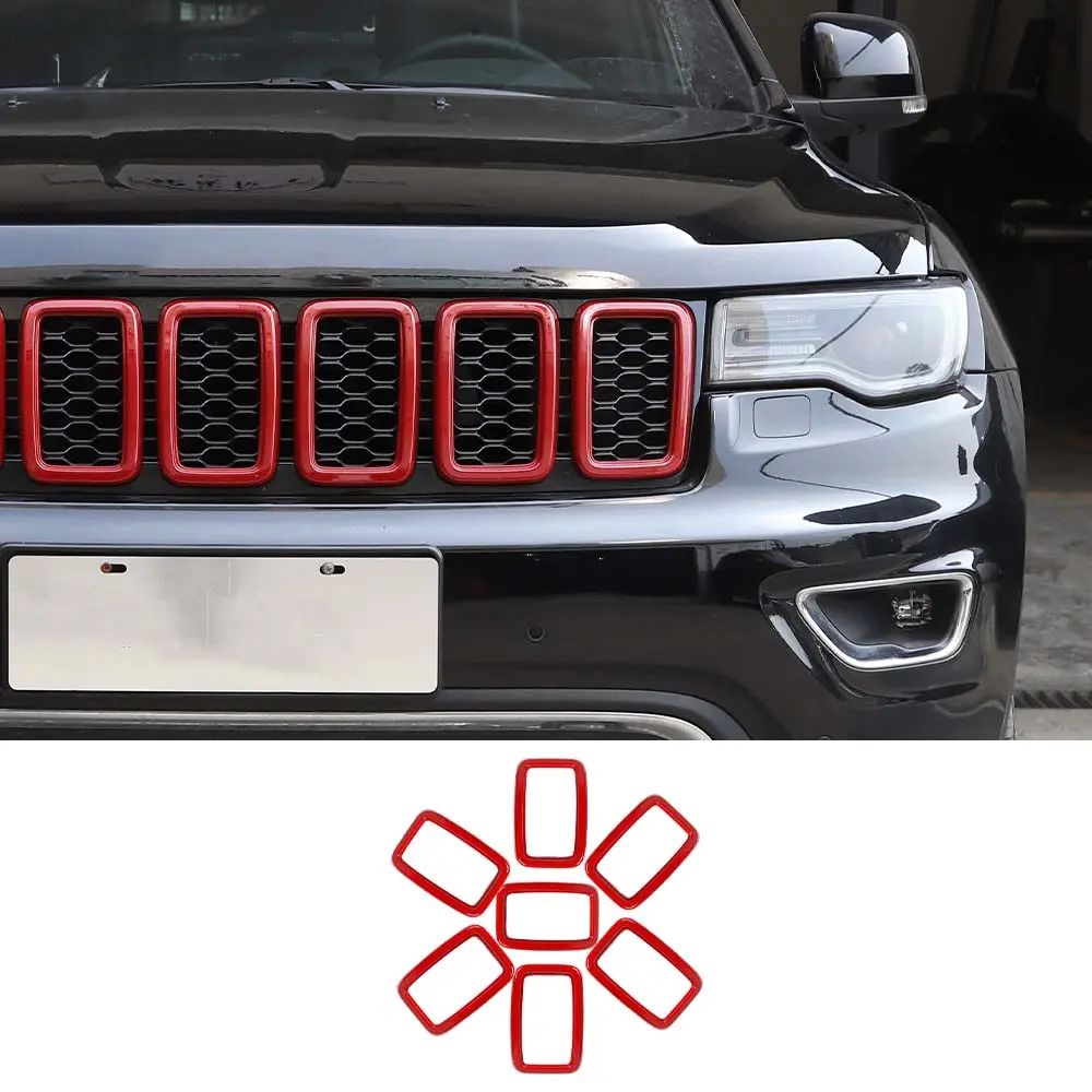 For 2017-2021 Jeep Grand Cherokee WK2 Front Grill Inserts Trim Grille Ring Cover Kit (Not fit for SRT, Trackhawk) - Image 10