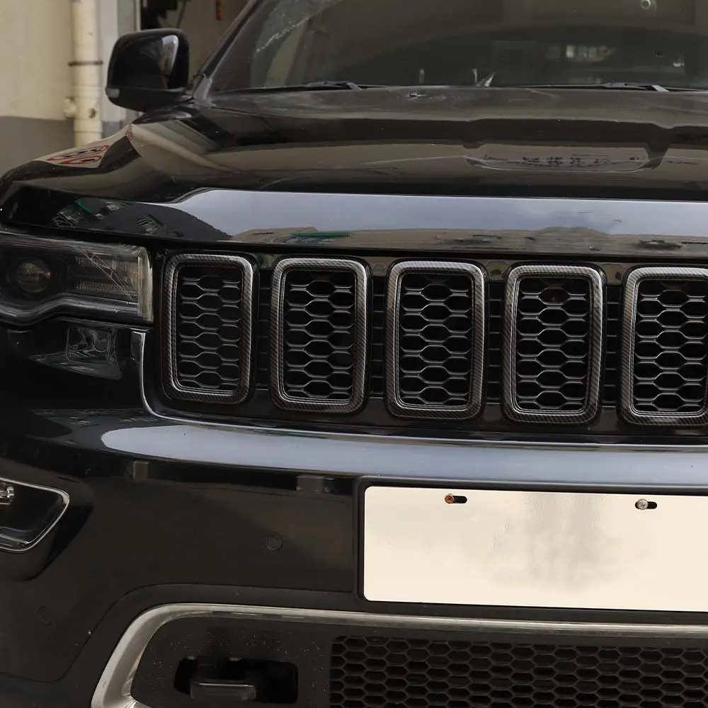For 2017-2021 Jeep Grand Cherokee WK2 Front Grill Inserts Trim Grille Ring Cover Kit (Not fit for SRT, Trackhawk) - Image 3