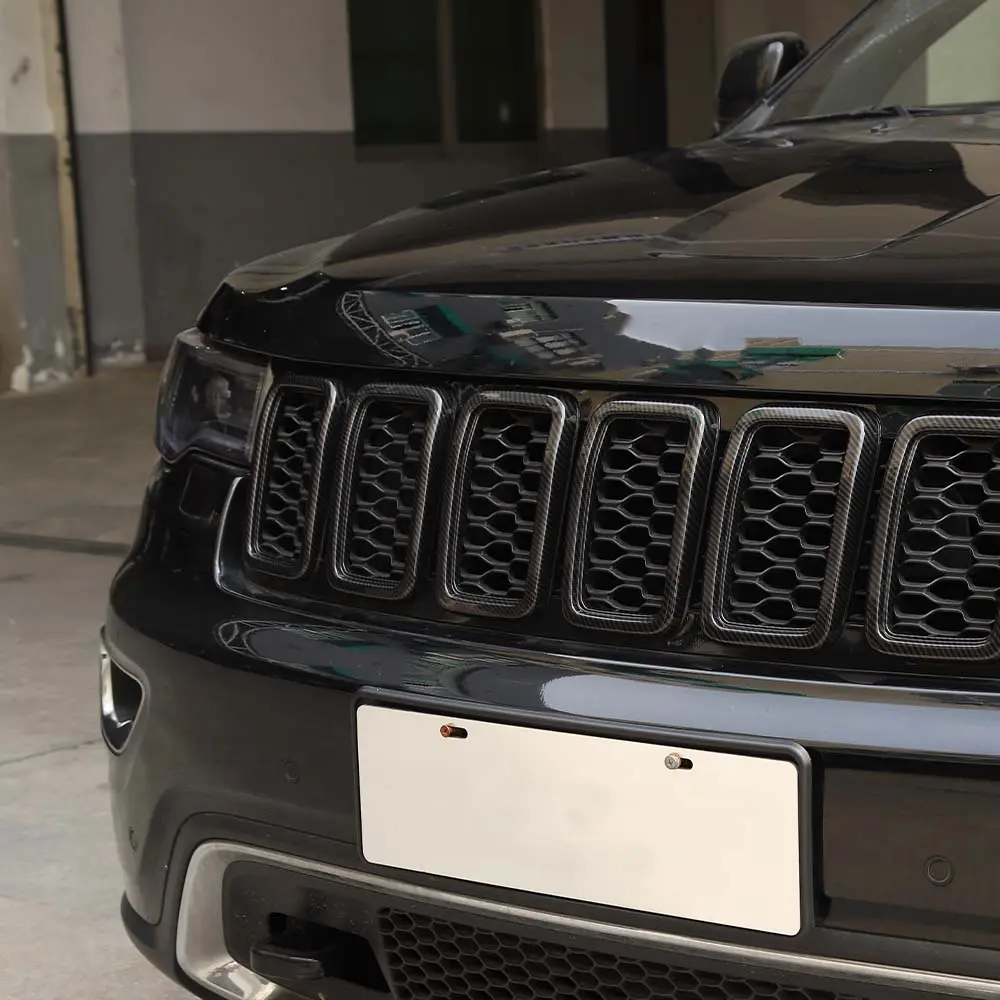 For 2017-2021 Jeep Grand Cherokee WK2 Front Grill Inserts Trim Grille Ring Cover Kit (Not fit for SRT, Trackhawk) - Image 5