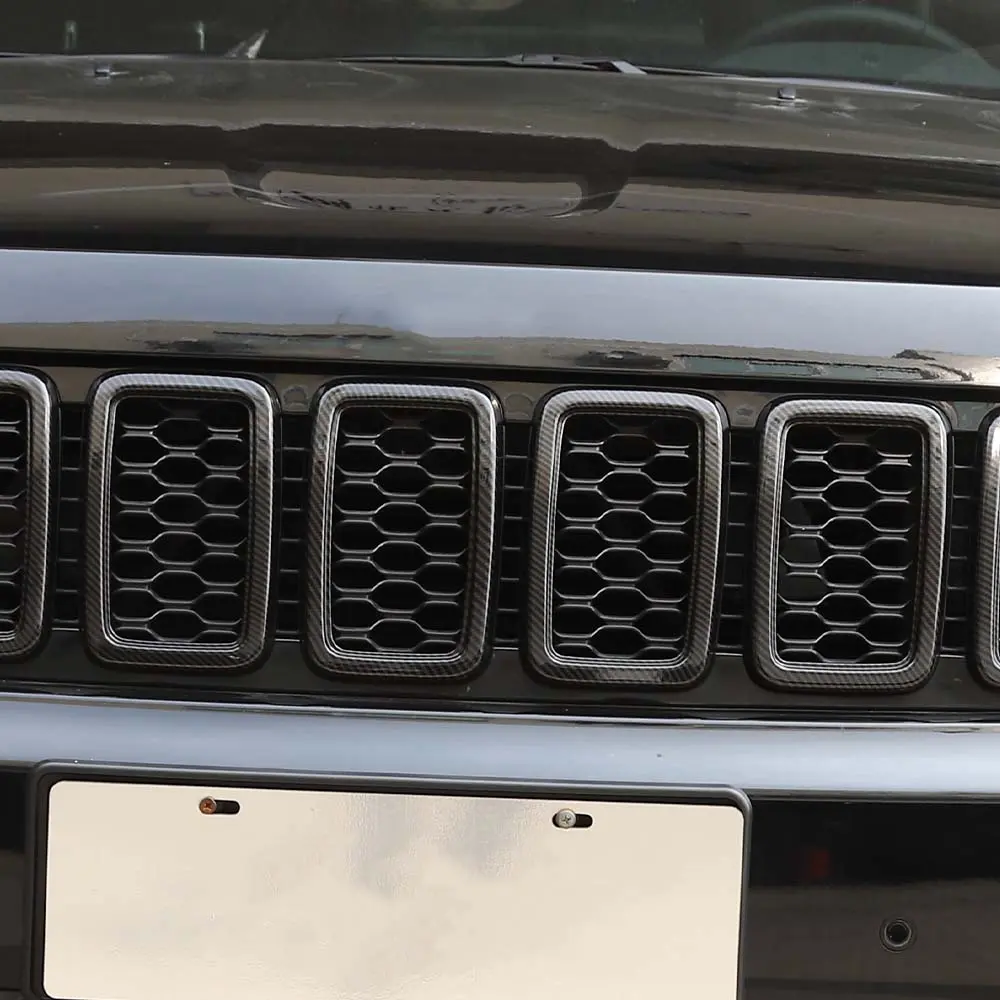 For 2017-2021 Jeep Grand Cherokee WK2 Front Grill Inserts Trim Grille Ring Cover Kit (Not fit for SRT, Trackhawk) - Image 6