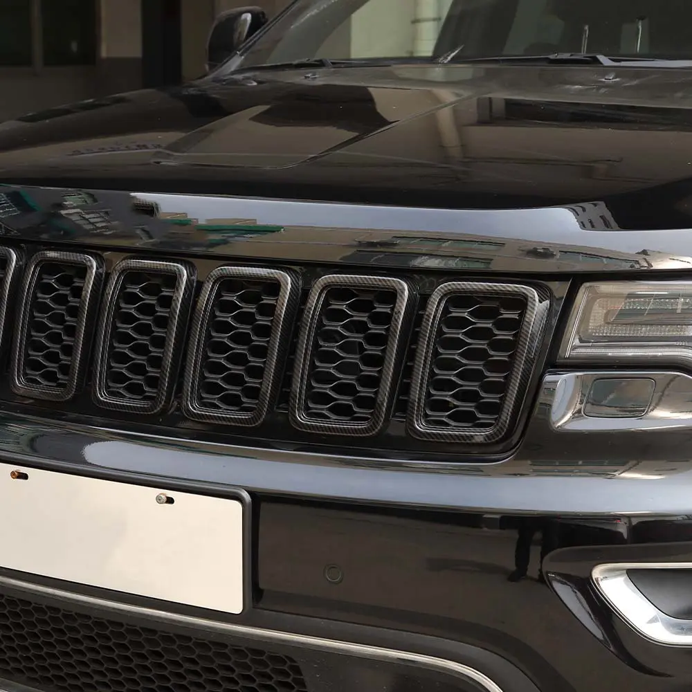 For 2017-2021 Jeep Grand Cherokee WK2 Front Grill Inserts Trim Grille Ring Cover Kit (Not fit for SRT, Trackhawk) - Image 7