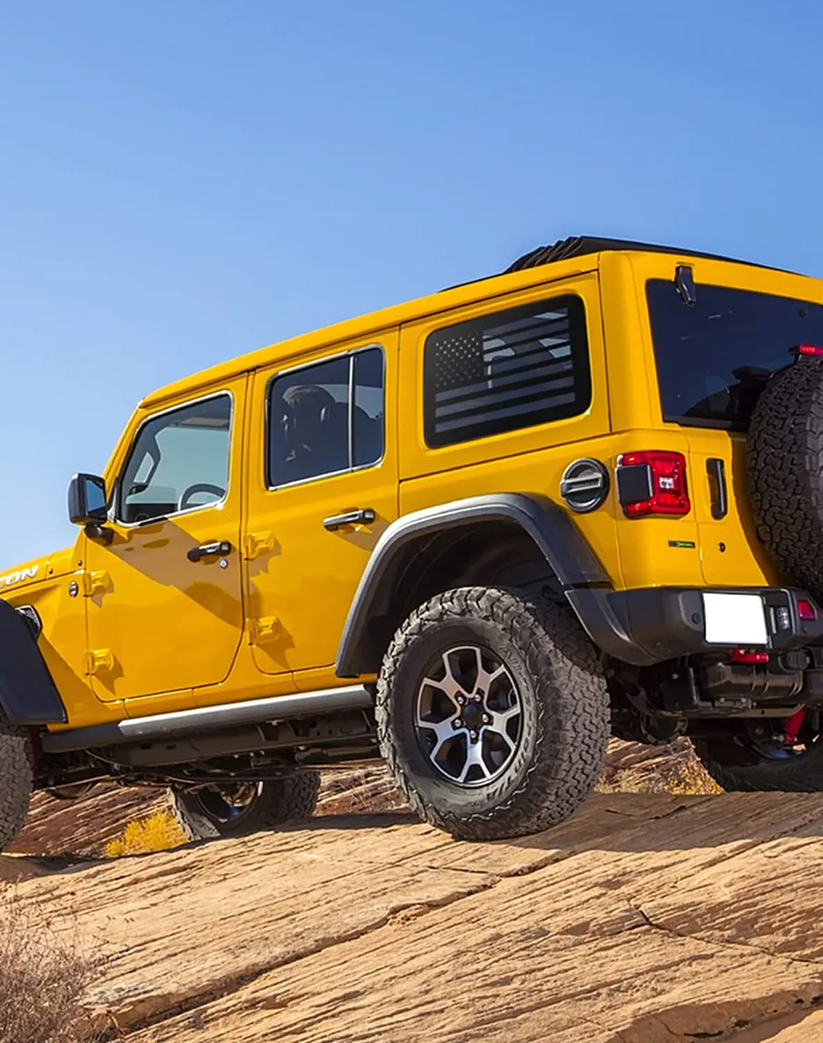 For 2018+ Jeep Wrangler JLU 4 Door Rear Window Decal Vinyl Sticker, American Flag - Image 3