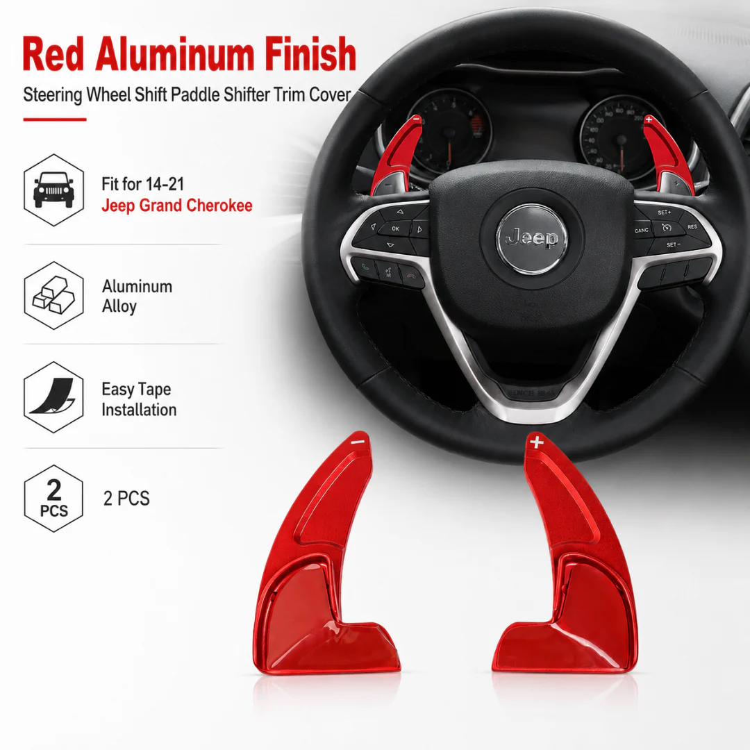For 2014-2021 Jeep Grand Cherokee WK2 Steering Wheel Shift Paddle Shifter Trim - Image 3