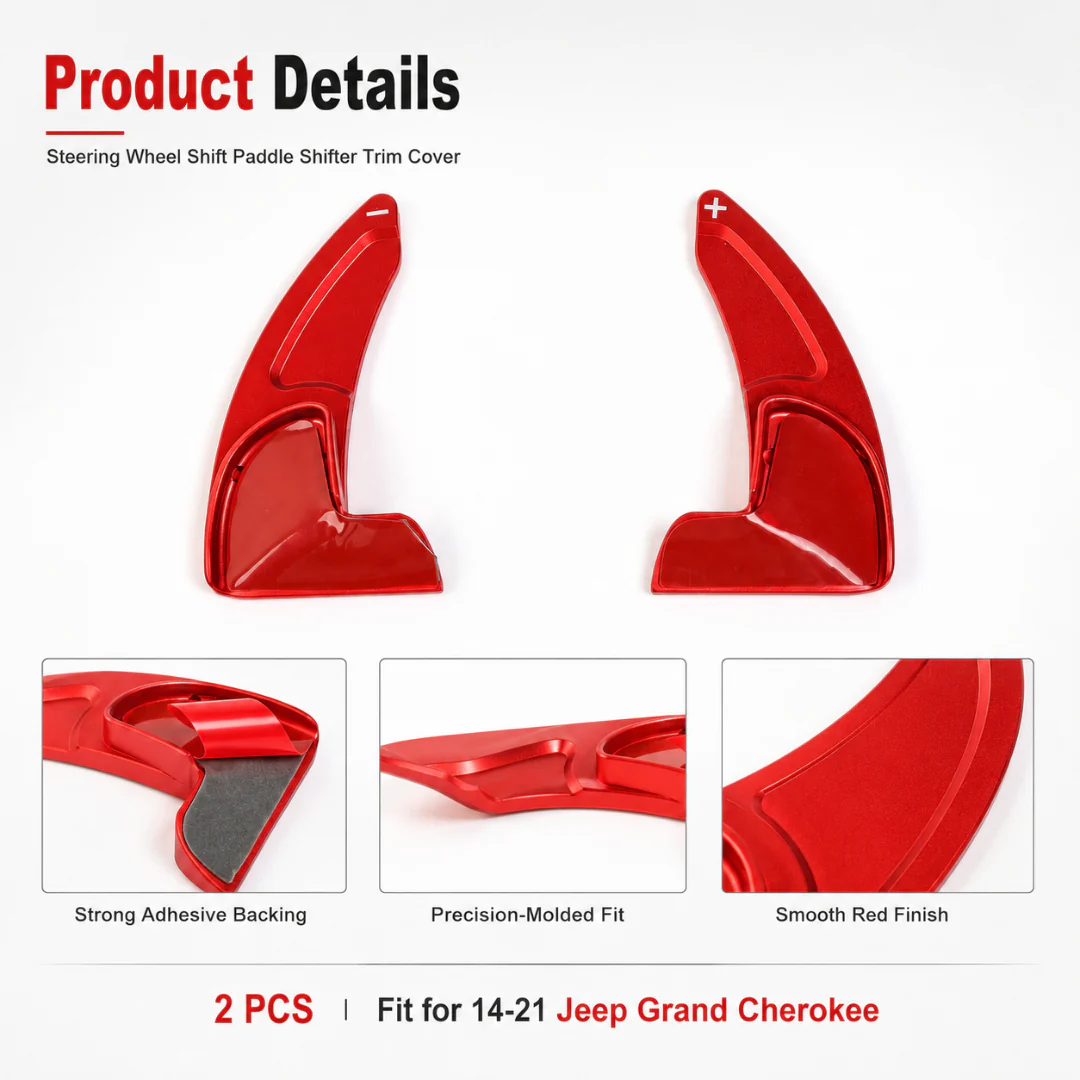 For 2014-2021 Jeep Grand Cherokee WK2 Steering Wheel Shift Paddle Shifter Trim - Image 4