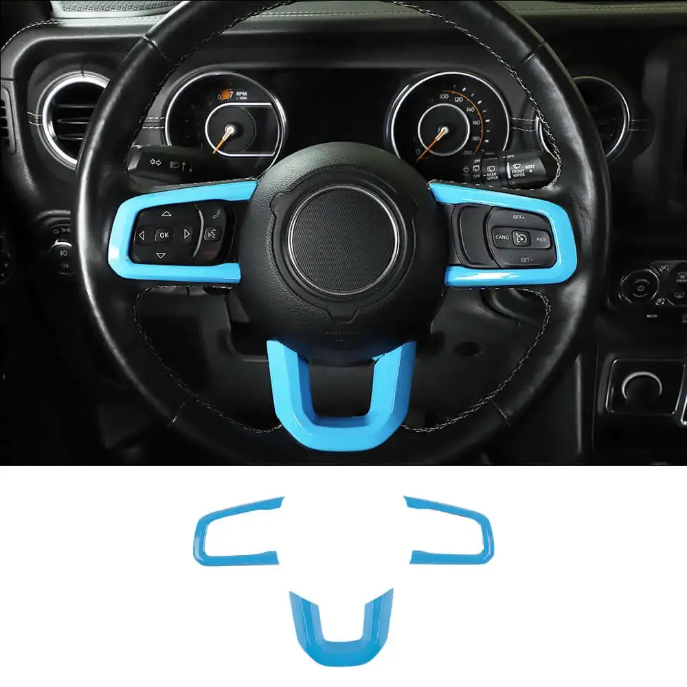 For 2018+ Jeep Wrangler JL & Gladiator JT Steering Wheel Trim Cover – Interior Accent - Image 12