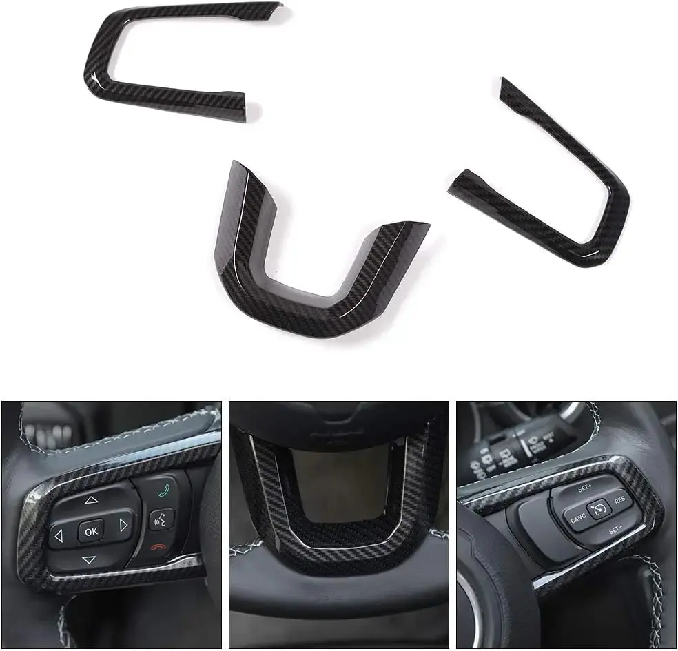 For 2018+ Jeep Wrangler JL & Gladiator JT Steering Wheel Trim Cover – Interior Accent - Image 3