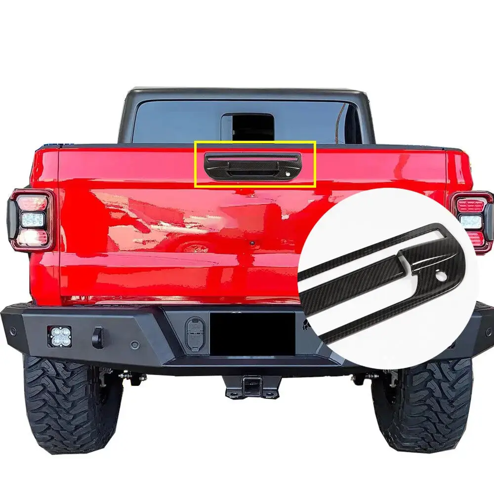 For 2020+ Jeep Gladiator JT Tailgate Door Handle & Camera Cover Trim - Image 2