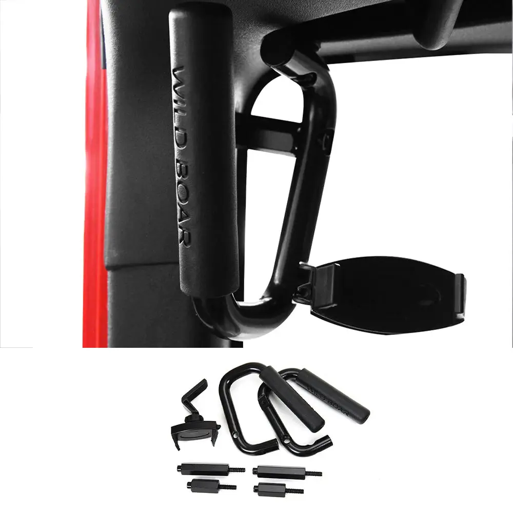 For 2007-2018 Jeep Wrangler JK Front Top Grab Handles Solid Grip With Phone Holder