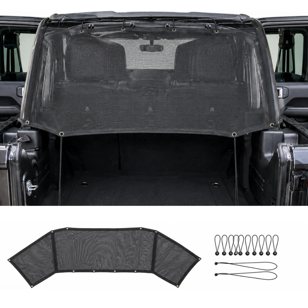 For 2018+ Jeep Wrangler JL 4-Door Trunk Sunshade Mesh Insulation Net Cover Anti-UV
