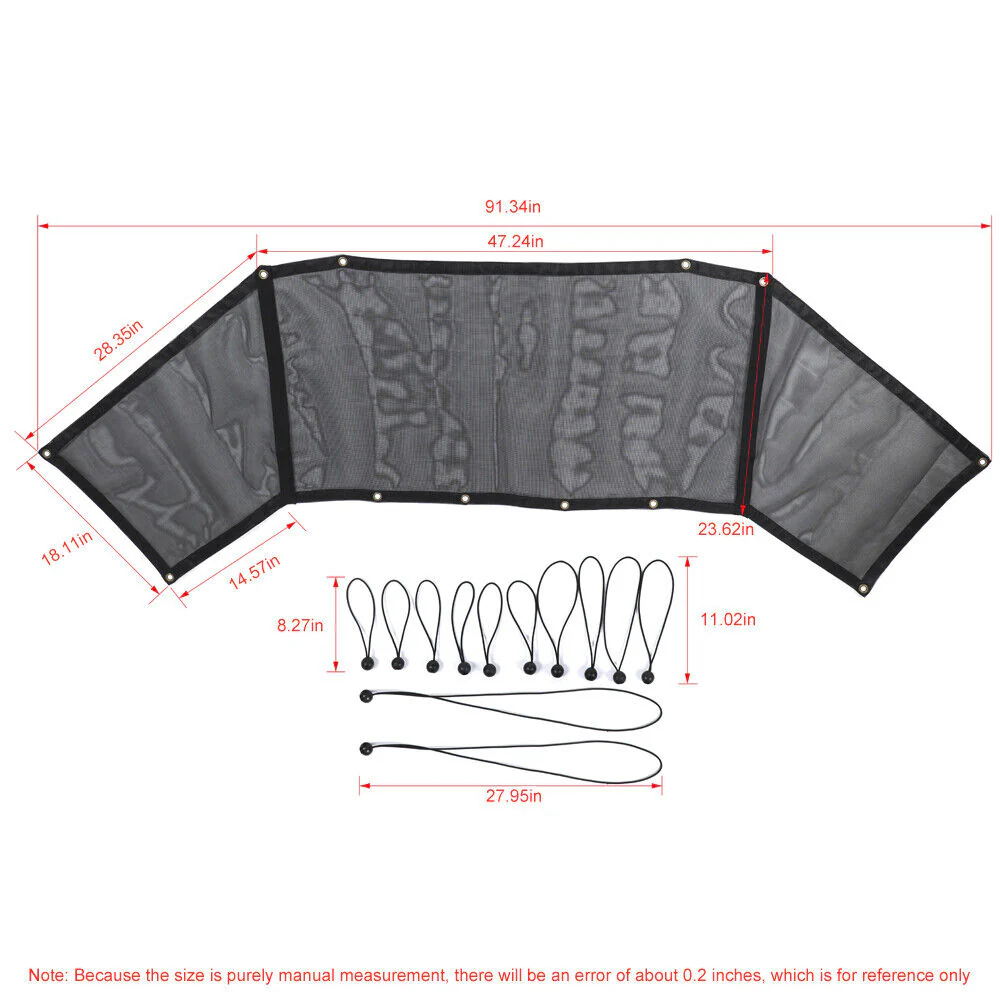 For 2018+ Jeep Wrangler JL 4-Door Trunk Sunshade Mesh Insulation Net Cover Anti-UV - Image 6