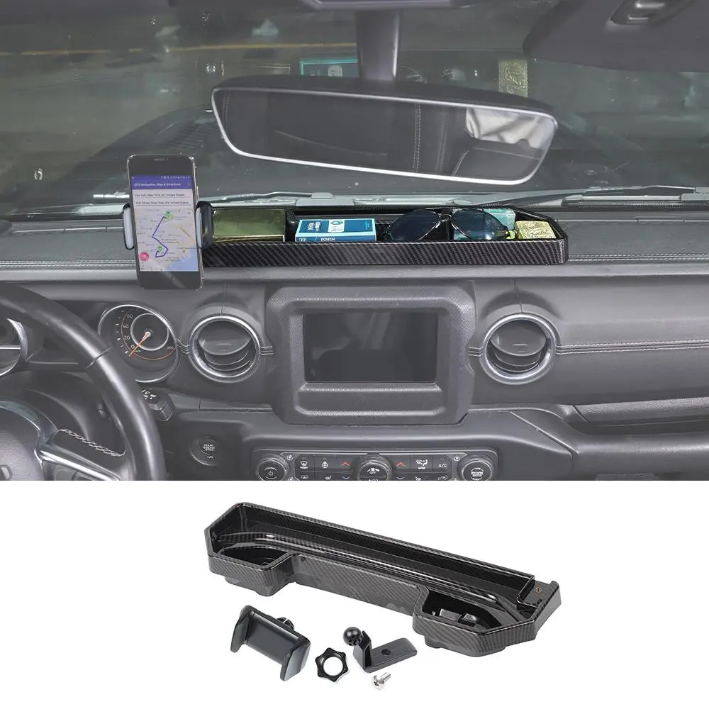 For 2021-2023 Jeep Wrangler JL JLU Gladiator JT 4XE Dashboard Phone Holder with Storage Tray - Image 8