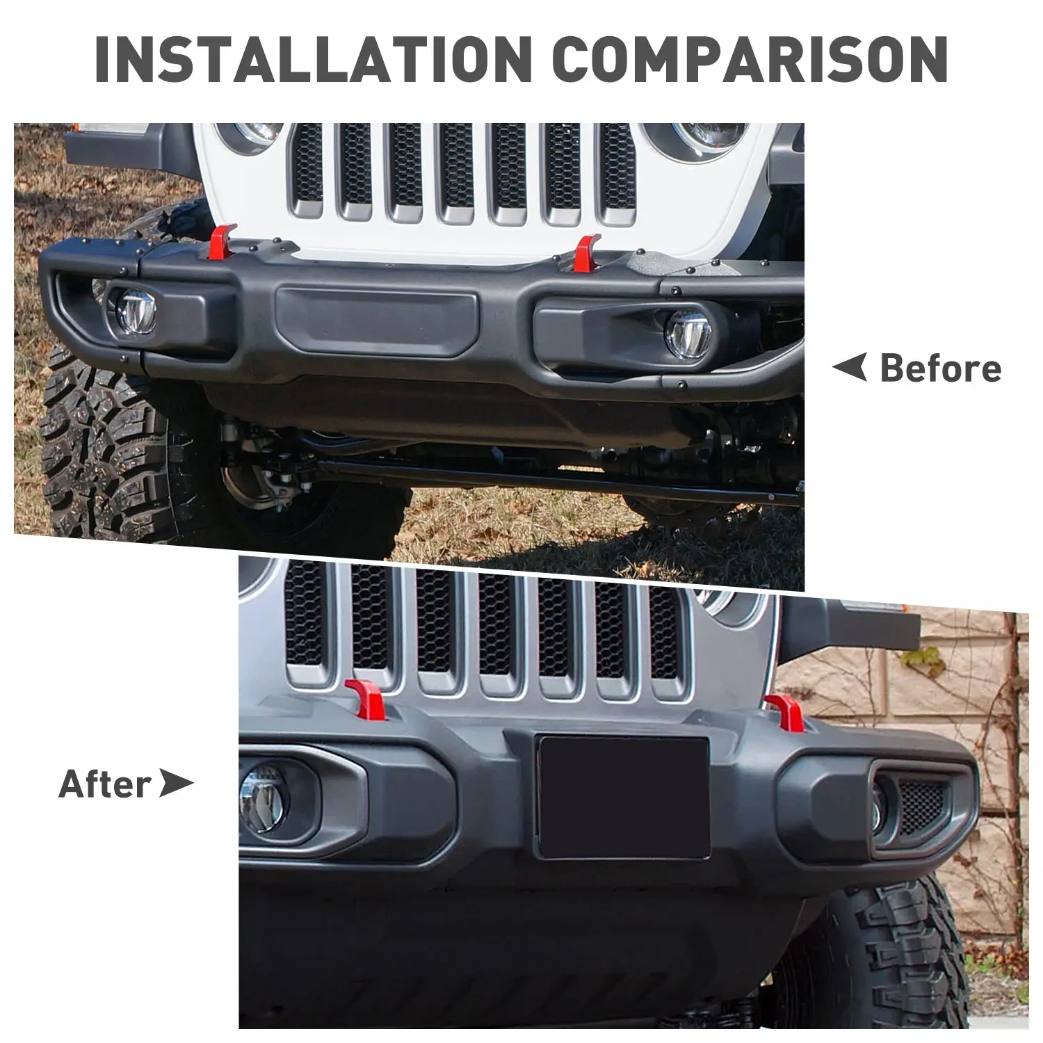 For 2018+ Jeep Wrangler JL JLU & Gladiator JT Front License Plate Mounting Bracket - Image 2