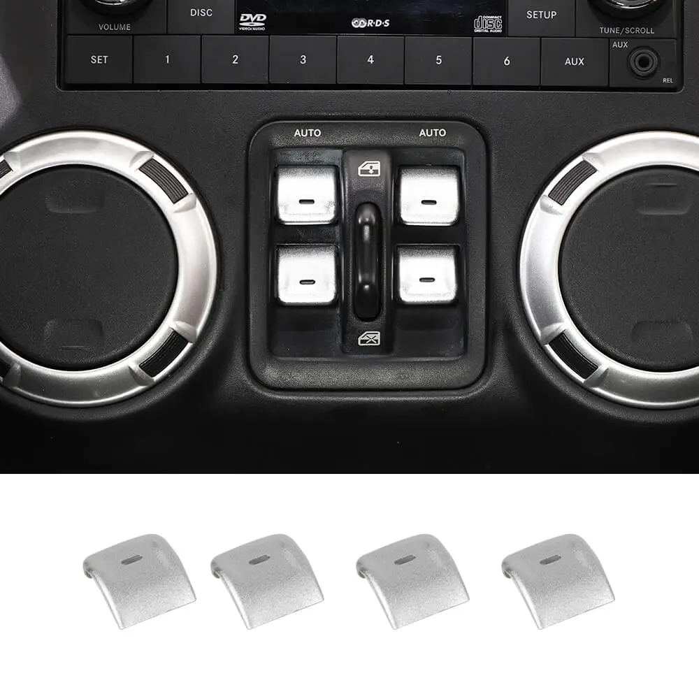 For 2011–2018 Jeep Wrangler JK Window Control Switch Trim – Aluminum Alloy Interior Button Cover - Image 10