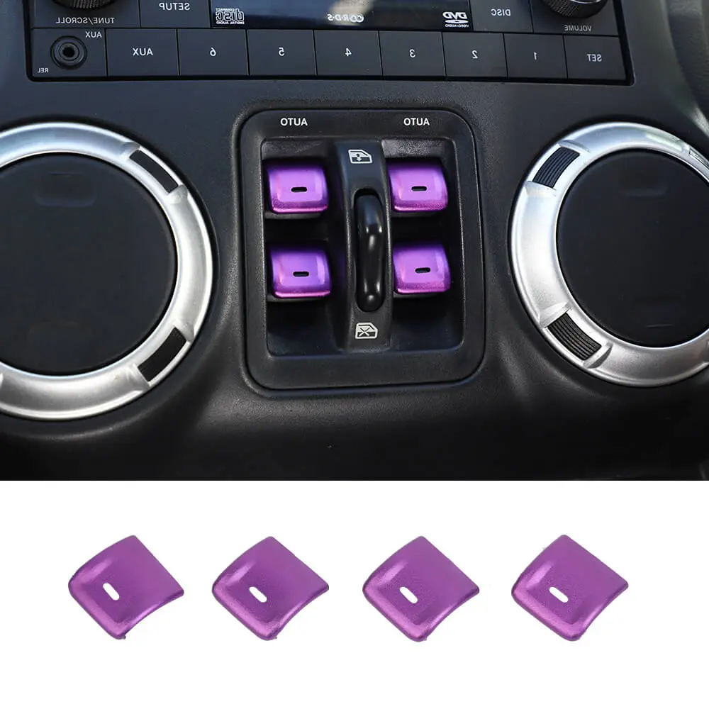 For 2011–2018 Jeep Wrangler JK Window Control Switch Trim – Aluminum Alloy Interior Button Cover - Image 11
