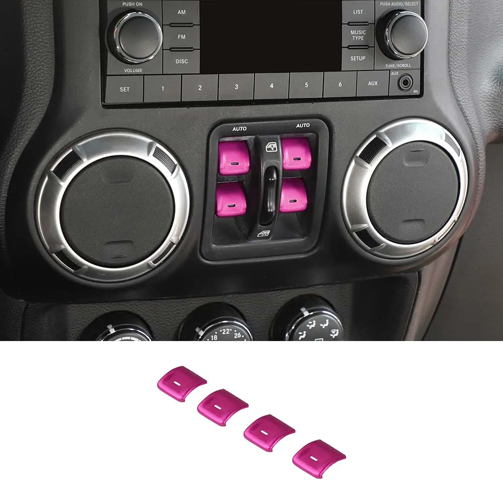 For 2011–2018 Jeep Wrangler JK Window Control Switch Trim – Aluminum Alloy Interior Button Cover - Image 13