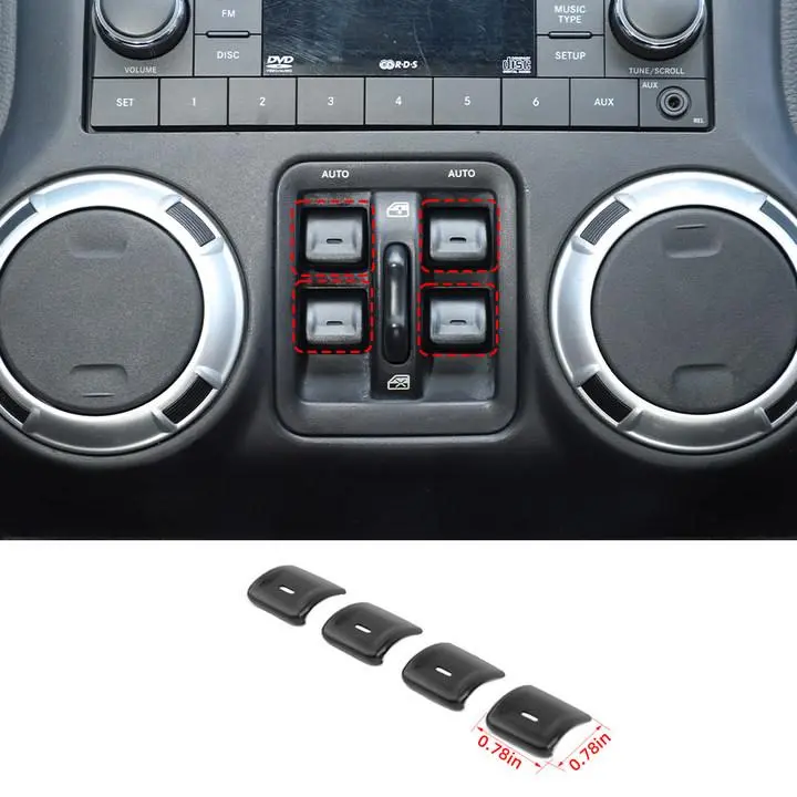 For 2011–2018 Jeep Wrangler JK Window Control Switch Trim – Aluminum Alloy Interior Button Cover - Image 14