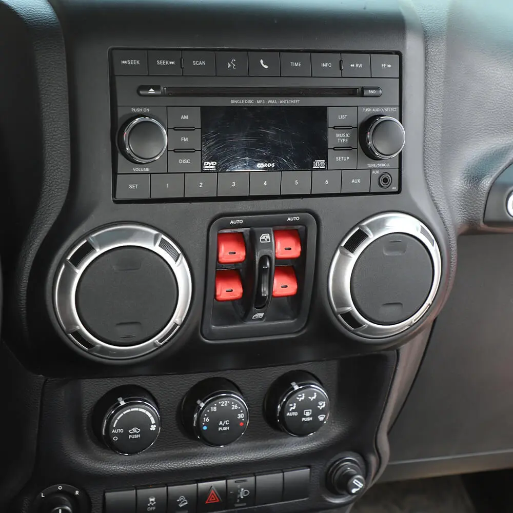 For 2011–2018 Jeep Wrangler JK Window Control Switch Trim – Aluminum Alloy Interior Button Cover - Image 4