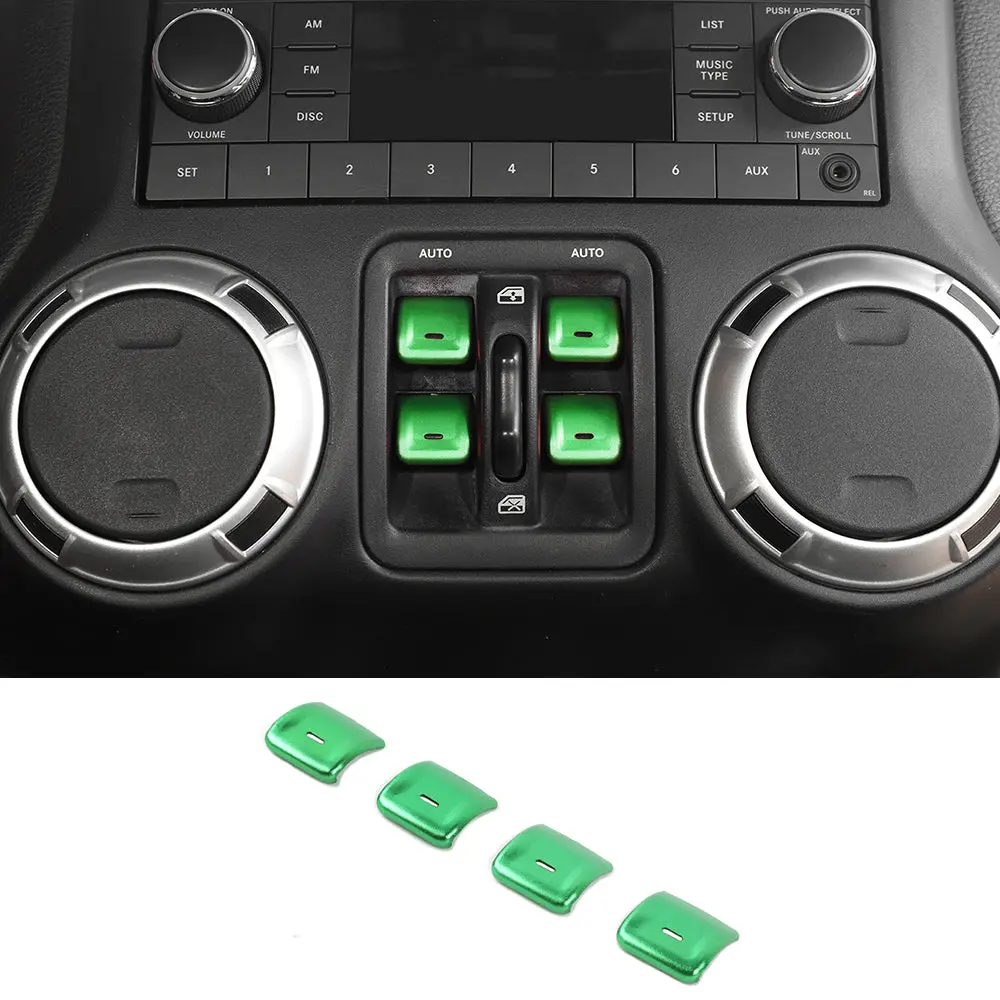 For 2011–2018 Jeep Wrangler JK Window Control Switch Trim – Aluminum Alloy Interior Button Cover - Image 9