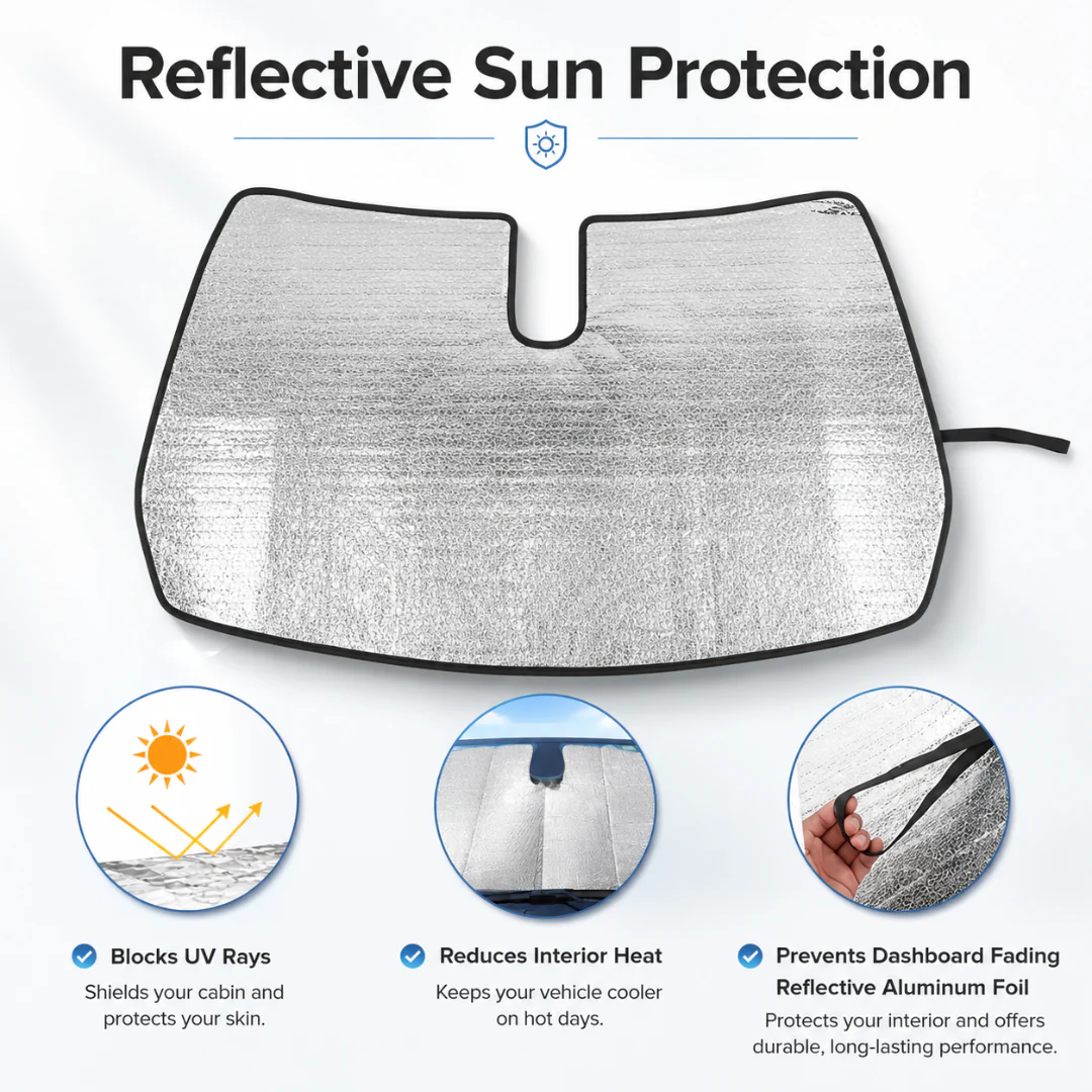 For 2017+ Jeep Compass Windshield Sunshade, Front Window Sun Shade Foldable Sun Visor Sunscreen - Image 4
