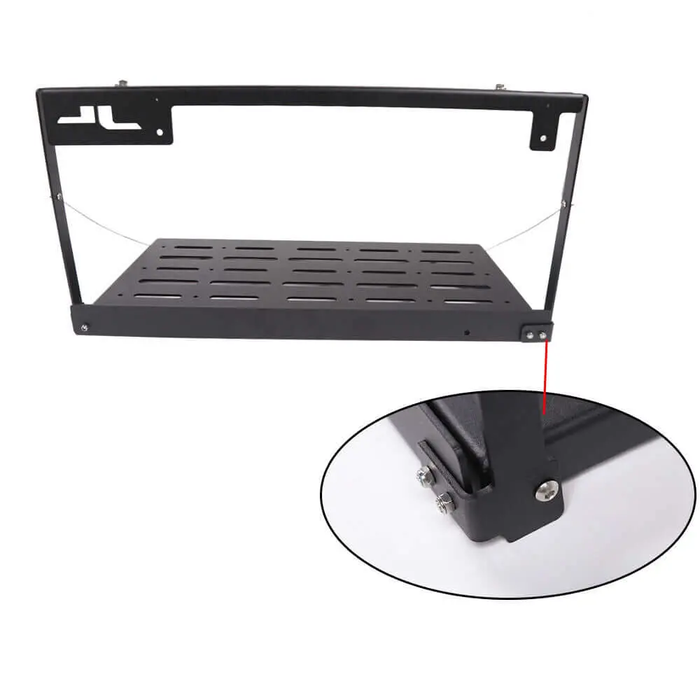 For 2018+ Jeep Wrangler JL Tailgate Table Rear Door Table Storage Rack Foldable Cargo Shelf - Image 5